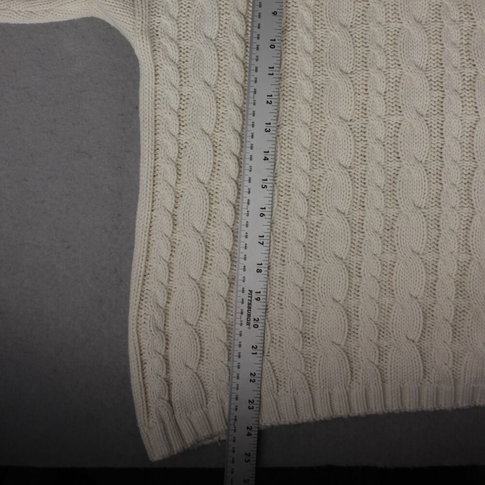 Eddie Bauer Cream Sweater Small Pullover Floral 3D Embroidery Cottagecore - Picture 10 of 11